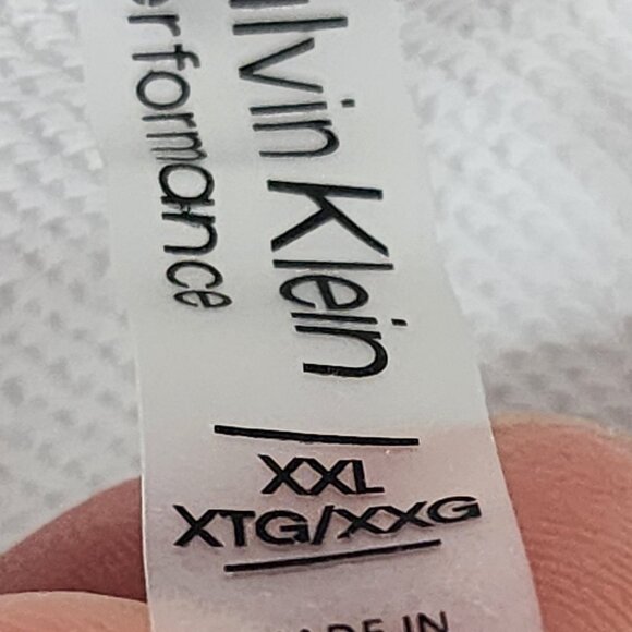 Calvin Klein Performance White Black Chest Logo Cotton Poly Activewear Top XXL - Picture 14 of 16